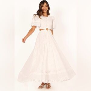 Petal & Pup White Cut Out Tiered Maxi Dress